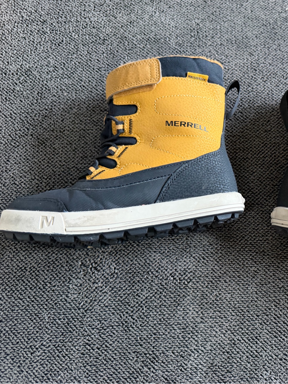 Merrell Kids Yellow and Black Waterproof Hiking Boots
